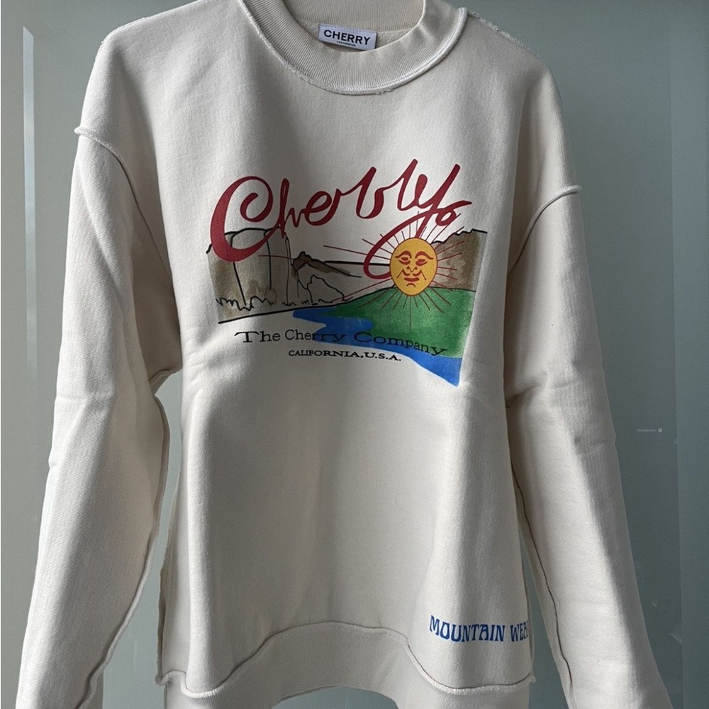 Cherry LA Cream Graphic Sweater